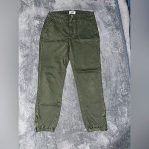 Paige Mayslie Joggers Jeans Womens Size 27 Green Zip Ankles
